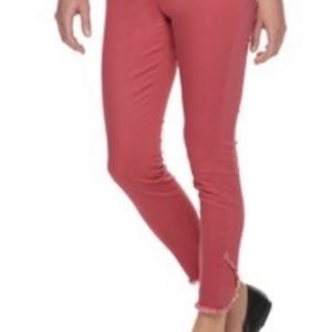 Utopia by Hue Raw Criss Cross Denim skimmer pants